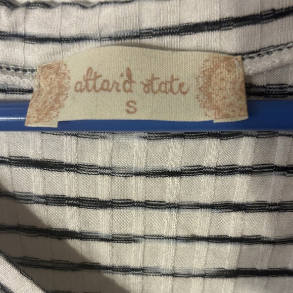 Altar'd State Black and White Striped Peplum Top - Picture 2 of 3